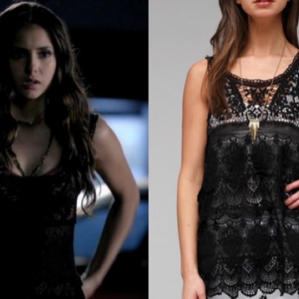 Free People Black Lace Sleeveless Top